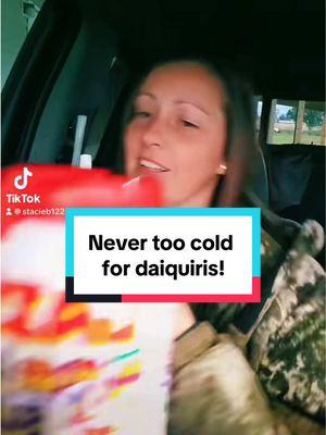 No such thing as too cold for daiquiris sha! 😂😂😜🤷‍♀️ #daiquiri #drivethru #louisiana #louisianagirl #cold #couyon #bigmugs #facts #louisianaweather #onthisday  