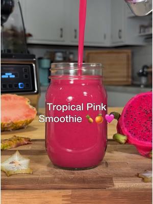 Tropical Pink Smoothie 🍍🍊🩷 (Save 10% On This Kuvings CB1000 Vacuum Blender By Clicking The Link In My Bio) I was able to have these beautiful tropical fruits delivered directly to my door step thanks to my good friends @sasounproduce 🍍 Pink pineapple can be very hard to find for me this time of year, so it is an absolute blessing to get it delivered overnight! 🙏🏼 This @kuvingsusa CB1000 Vacuum Blender allows for a complete foam free smoothie EVERY TIME while giving you the freshest flavors & nutrients thanks to the vacuum seal blending feature 👀 This feature allows you to blend your favorite recipes while savoring it’s nutritional value from immediate oxidation unlike most blenders! Making a fresh homemade smoothie at home never gets old 🩷 Ingredients: 1/2 cup OJ 1/2 pink pineapple 1/2 dragon fruit 2 frozen starfruit #growyourown #tropicalsmoothie #smoothie #smoothierecipe #tropicalfruit #tropicalpunch #juicerecipe #digestion #guthealth #immuneboost #nutritious #juicingforhealth #healthiswealth #healthandwellness #growyourownfood #growyourownlives #fruitheals #healingfruit #natureheals #healingnature #fy #fyp #fypシ #foryou #foryoupage