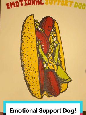 Just printed up a bunch of these for a shop in Chicago! 🌭 #linocut #linocutprint #printmaker #printmaking #hotdog #chicago #chicagodog 