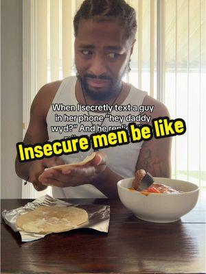 When you’re an insecure man  #relationshipsbelike #selfconscious #insecure #insecurecheck #insecuremen #menbelike #guysbelike #boysbelike #boyfriends #boyfriend #relatable #relationshiphumor #marriagehumor #comedy #comedian #fyp #explore #explorepage 