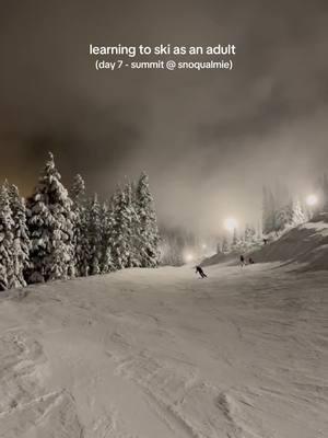 day 7 of learning how to ski as an adult!! 🤍 #skiing #summitatsnoqualmie #skitips #skiingtiktok 