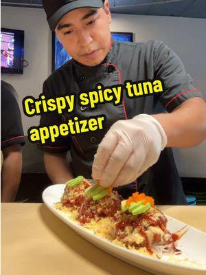 Crispy spicy tuna #appetizer #spicytuna #rice #sushichef 