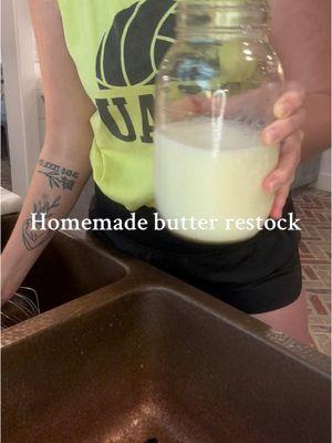 Homemade butter restock 🧈 #butter #homemade #easy #Recipe #DIY #essential #restock #staples #kitchen #cooking #sizzle #yummy #healthy #selfsufficient #Home #homestead #farm #farmstead #food #tutorial #simple #living #south #southern #arkansas #ideas #cool #youcandoit #cream #fresh #farmfresh #heavywhippingcream #ingredients 