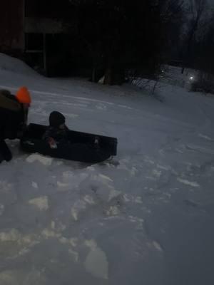 My 5 year old son in the deer sled! That’s about a 50 yard slide…#ballaboys #kids #youngboy #timetoplay #country #son 