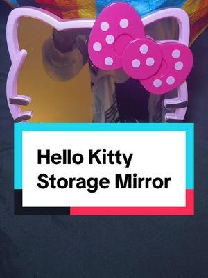 You can store makeup brushes or whatever you want in the back #hellokitty #mirror #storagemirror #cutemirror #makeup 