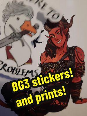 These two are my favorite companions, they're so cute! #bg3 #karlach #astarion #baldursgate3 #baldursgate3astarion #baldursgate3karlach #astarionromance #karlachromance #dnd #fanart #stickers #prints #videogame #merch #artistsoftiktok #goostarion #neilnewbon #samanthabeart 