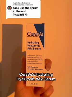 Replying to @nthabiseng mthombeni CeraVe’s Hyaluronic Acid Serum also contains 3️⃣ essential, skin-identical ceramides and is developed with dermatologists. Got more questions? Comment them below 👇💙🥼✔️ #CeraVe #MoisturizeLikeADerm #HyaluronicAcidSerum 