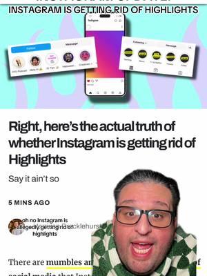 Instagram Update 2025: Instagram is getting rid of highlights 😱 #greenscreen #instagram #highlights #instagramhighlights #socialmedia 