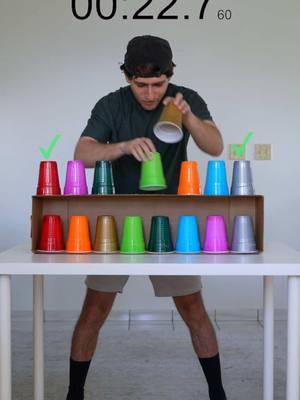 Can He Match 8 CUPS in Under 1 Minute?! 😳 @BookOfCarley #bookofken #bookofcarley #fyp #couple #Relationship #challenge #guess #partygame #boardgame #matching #cups 