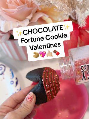 FORTUNATE for YOU! 😘🥠💖 #fortunecookies #chocolatefortunecookies #fortunecookierecipe #baking #valentinesbaking 