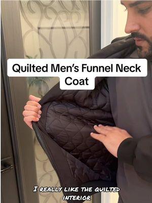 Men’s Funnel Neck Coat #coat #menscoat #wintercoat #wintercoats #mensjacket #menswear #mensfashion #quiltedjacket #tiktokshopfinds #fyp 