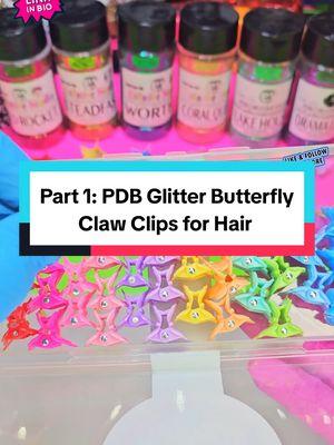 PDB Glitter Butterfly Hair Claw Clips #paidpartnership #Glitter #tutorial #handmade #hairclips #crafting #DIY #pdbcreativestudio @PDB CREATIVE STUDIO #VocêNasceuParaMudar 