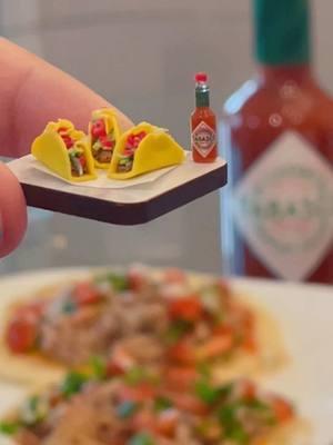 Which  🌮 do you prefer? #tacos #teenytiny #micro #tabasco #mini #carnitas #hotsauce #salsapicante