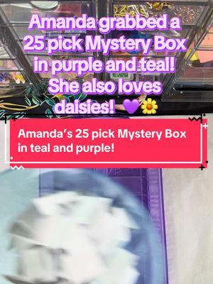 @Amanda Johnson chose a 25 pick mystery box in purple with a teal backup! She also loves daisies! Let’s see what we get! #livethelifeyouwant #mysterybox #asmr #BookTok #empoweringwomen #community #SmallBusiness #subscriptionbox #creatorsearchinsights 