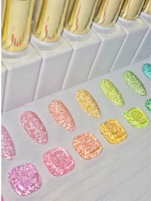 The Rainbow Sugar Collection is going fast! Grab yours while you can! Shop from The Nail Cakery app or TheNailCakery.com 💅🏾🎂🎉 #nails #nailart #gelnails #nailpolish #gelpolish #nailtech #manicure #thenailcakery #nailsupplies #blackowned #womanowned #glitter #reflectivenails #reflectivegel 