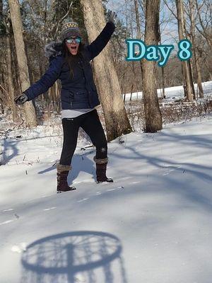 A little snow, a little spin, a whole lot of joy ❄️❤️ The sunshine always helps the #winterblues #doingfine #sunshine #cartwheel #day8 #sahm #winterwonderland #vibess #snow  #bluezendesigns 