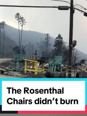 I was sad to see that the #rosenthalwinery burned down but its weird the gigantic chairs did not burn #palisadesfire #malibufire #malibu #topanga#losangelesfires 