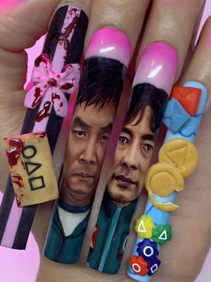 The crazy set of nails ever! ❤️🇰🇷 #squidgame #squidgames #netflix #korea #netflixseries #nails #diynails #pressons #nailart #nailinspo 