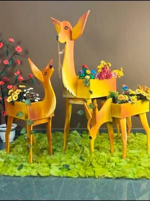 Deer Family from waste Cardboard boxes  _ Corner Decor #deer #fun #3d 