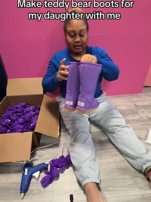 I’m more of a listener 🤦🏽‍♀️😂 She loves them though!!! #fyp #teddybearboots #purple #uggboots #boots #foryoupage #DIY #foryou #introvert 