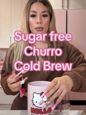 Sugar free churro cold brew 😋 #sf #sugarfree #skinnysyrups #lowcarb #diabeticfriendly #coffee #icedcoffee @Café Bustelo @Skinny Mixes 