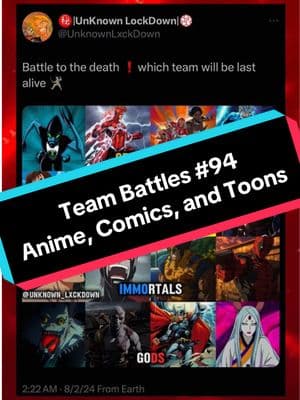 Which anime/manga, comic, and cartoon team wins this battle?! @UnKnown LxckDown #Anime #Manga #fyp #Comic #Cartoon #Team #Fight #vs #Battle #Dragonball #Broly #OnePiece #Kaido #Marvel #Thor #Wolverine #Deadpool #Quicksilver #DC #WallyWest #Debate #MidnightDre #greenscreen #creatorsearchinsights 