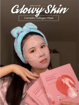 Love giving my skin some spa time 🥰 @ROUND LAB  #roundlab #camelliacollagenmask #cleanbeauty #forsensitiveskin #hydrationboost #kbeauty #koreanskincare 