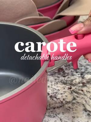 Replying to @Endrina Del Valle yesss and they’re oven safe so you just take the handles off and put the pans right in the oven. #carote #pinkcookware #fyp🤍 #pinkcookware #barbiepink #pinkgirl #hotpinkcarote #rosepinkcarote #foodtiktok #kitchenneeds #carotecookware #nonstickpans 