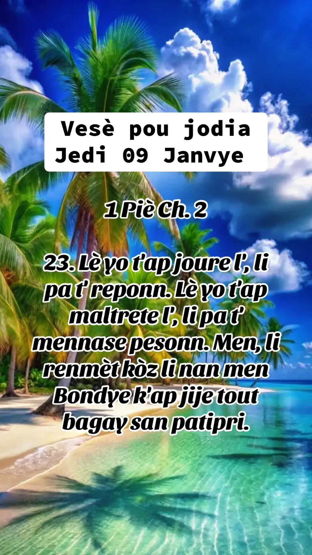 Pa rann moun mal pou mal 😣 jouman pou jouman 🤫 okontrè lè konsa mande benediksyon pou yo 😇 #creatorsearchinsights #prieredujour #vesèpoujodia 😇 #benediksyon 😇 #benediction #grasbondye🙏🏾 #labib #priere #bonlajounen #vivlevanjil #tiktokkretyen #amen 🙏 #pawolbondye #bondye #bondyekapab #bondyefidel 🙌 #magdabelle 🥰🌺