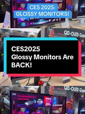 Replying to @AndiMrtnz🎀 we finally have glossy monitor options! #ces2025 #msi #gigabyte #asus #techtips 