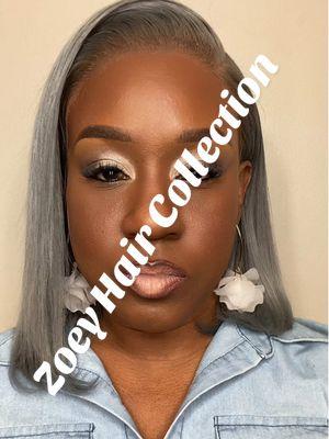 This cute grey wig by @zoeyhaircollection is so bomb. #cutewigs #humanhairwigs #bobcutwigs #zoeyhair #zoeywigs #bluntcutbobcut #precutwigs #hdlace 