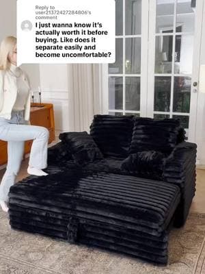 Replying to @user21372427284806  The sofa won't move when you lie on it! Two simple but sturdy connectors, keeping the chaise tightly attached to the sofa!   The connectors keep everything in place without compromising comfort.😉 #SoftLife #belffin #sleepersofa #BelffinSofa #sectionalsofa #modularsofa #ComfortLiving #CozyVibes 