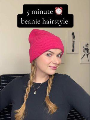 This is the secret to rope braids 👇 Take two sections of hair, twist them in the same direction and then twist them together in the opposite direction. This is the secret to getting them to hold! Send this beanie hairstyle to a friend and follow for more hair tutorials 💁‍♀️ • • • #hairtutorials #easyhairstyles #beaniehair #winterhairstyles #winterhairinspo #hairinspo #hairinspiration #beaniehairstyles #ropebraid #ropetwist  #creatorsearchinsights 