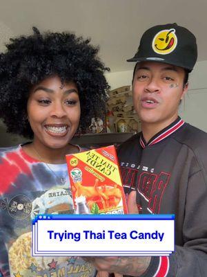 Trying Thai Tea CANDY w/ @unclemotherkenny #thaitea #thaiteacandy #tastenirvana #exoticcandy #thaisnack  