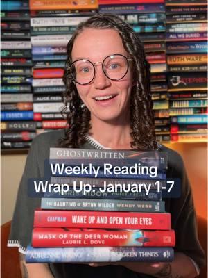 Weekly Reading Wrap Up: Jan 1-7 📚 9 books Thank you @berkleypub for the free books! #berkley #berkleypartner  Timestamps:  00:13 Wake Up and Open Your Eyes by Clay McLeod Chapman 00:53 The Haunting of Brynn Wilder by Wendy Webb 1:36 The Paris Widow by Kimberly Belle 2:29 Mask Of The Deer Woman by Laurie L Dove 3:20 Ghostwritten by Ronald Malfi 4:08 The Rainfall Market by You Yeong-Gwang 4:52 The Butcher by Jennifer Hillier  5:53 House of Hunger by Alexis Henderson  6:45 A Sea of Unspoken Things by Adrienne Young #bookreviews #bookreviewer #whatireadinaweek #whatiread #bookishthoughts #thrillerbooks #mysterybooks #horrorbooks #whattoread #bookrecommendations #bookworm #bookish #bibliophile #twistythrillerbooks #5starbooks #weeklyreading #weeklyreadingwrapup #readingwrapup 