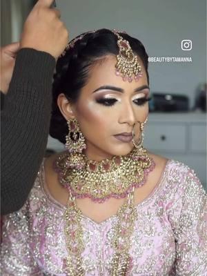 So in love with this bridal transformation. Soft but GLAM💕  #bridalmua #nycmua #desibridal #westindian #bridal #makeupyutorial #gettingreadyforwedding #bts #fyp #glam #smokeyeye 