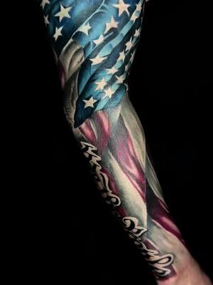 Lets goooooo 💪🏽 Rate this sleeve I did!! #merica #wethepeople #redwhiteandblue #flagtattoos #colortattoos #tattoosbyprestegard #2024 #wethepeople #adamcalhoun #oliveranthony #overtimehours #makeamericagreatagain🇺🇸 