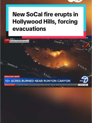 A new fast-moving brush fire erupted Wednesday night in the Hollywood Hills. It's being called the Sunset Fire. This new blaze comes as crews continue to fight three other fires that have killed at least five people and destroyed or damaged thousands of homes. #wildfire #california #hollywoodhills #evacuations #abc #abc7news #fyp #foryoupage