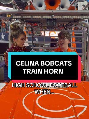 The Celina Bobcats Train Horn Golf Cart is amazing and so Texas High School football!  #football #uilstate #uiltexas #statechampionship #hsplayoffs #footballtiktok #footballgame #footballteam #txhsfb #hsfootball #fridaynightlights #texas #celina #celinabobcats #txhsfootball #footballplayer #footballseason #footballgameday #hsfootball #footballstadium #fy #fyp @ESPN @Dallas Cowboys 