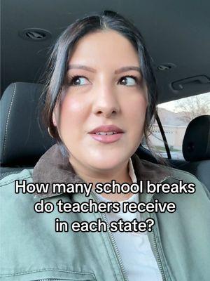 Replying to @Andrea De Leon let me know in the comments what state you teach in and how many breaks do you get 🤔 #teachertok #teachersoftiktok #maestralife #schoolbreak 