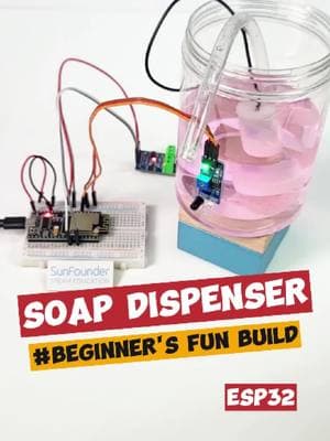 ESP32 Project: DIY Touchless Soap Dispenser   #DIY #arduino #electronics #stemeducation #sunfounder #esp32 