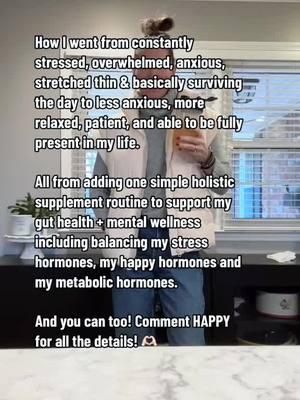 Life's too short to stay grumpy, tired and stressed out! Comment HAPPY for the details or check my 🔗 tree for my daily duo.  #howtolowercortisol #ditchtheanxiety #menopause #perimenopause #womenhealth #over40mom #over40woman #anxiousness #chronicstress #adrenalfatique #highcortisol #momrage #stressoverload #burnout