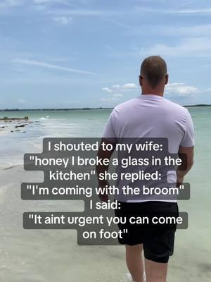 And that’s when it all started…. 😆 #kitchen #argument #brokenglass #broom #husbandwifecomedy #jokes #dadjokes #therealwades 