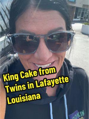 My first King Cake of the year from Twins in Lafayette Louisiana was delicious! #halthecajunladyaccent #cajunladyfoodie #louisianacheck #kingcake #cajunladyeats #mardigras 