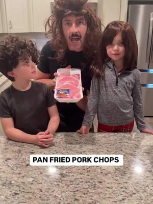 👵 Just three old gals cookin! The kids absolutely love coming up with new characters. I can’t wait to recreate these videos when they are teenagers hahaha. #porkchops #pork #southern #fried #greenbeans #mashedpotatoes #kids #family #memories