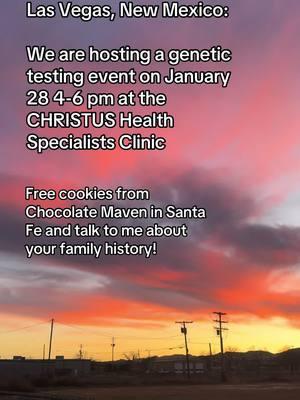 Attention Las Vegas, Pecos, Glorieta, New Mexico!   We are hosting our next community genetic testing event CHRISTUS St. Vincent Health Specialists in Las Vegas on Tuesday, January 28 from 4:00 – 6:00 pm weather permitting. The event is open to everyone regardless of if you’ve had prior care at CSV. You will have the opportunity to learn about genetic testing, speak to me, a breast surgical oncologist and genetic testing expert, about your family history, and if you meet criteria we will do a blood test on site which will be billed to your insurance. We will be testing for a 48 gene panel which includes BRCA 1 and 2. Most insurances cover the test with no out of pocket cost. We have low cost and free options for those who don’t have insurance.    If you have a personal or family history of cancer diagnosed under the age of 50, any family members with pancreatic or ovarian cancer, or multiple family members with breast, prostate, colon, and uterine cancer, please come by!  #newmexico #newmexicocheck #nmtrue #lasvegasnm 