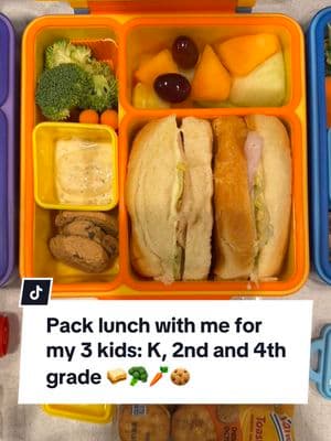 Pack lunch with me for my 3 kids in elementary school: kindergarten, 2nd grade and 4th grade.  Today they had mini subs with a wide of fruit melody, veggies and some snacks.  #sahmlife #kidslunch #omiebox #packlunchwithme #lunchideas #kidslunchideas #omielunch #lunchideas #lunchbox #lunch #lunchtime #MomsofTikTok #momlife 