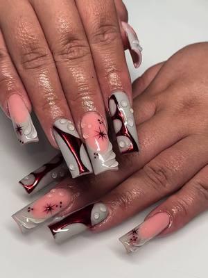 💋✨ #nails #nailinspo #greynails #rednails #redchromenails #nailart #texturednails #beginnernailtech #nailart #frenchtipnails #funnails #baddienails #longnails #nailartvideos #fypシ゚viral 