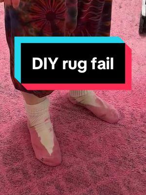 0:53 is the exact moment my spirit was crushed.  This has got to be the dumbest DIY I’ve ever attempted. I totally ruined this rug, and my socks, but it was an experience. In hindsight I have no idea how I thought this was going to work 😂 #diyfail #diyproject #diydyedrug#diydisaster 