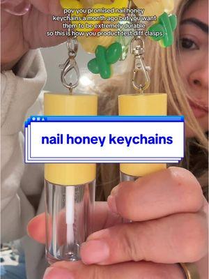 narrowed it down to 2 kinds of clasps!! 🐝 🌻 🔑 #nailhoney #shoplunarnewyear 